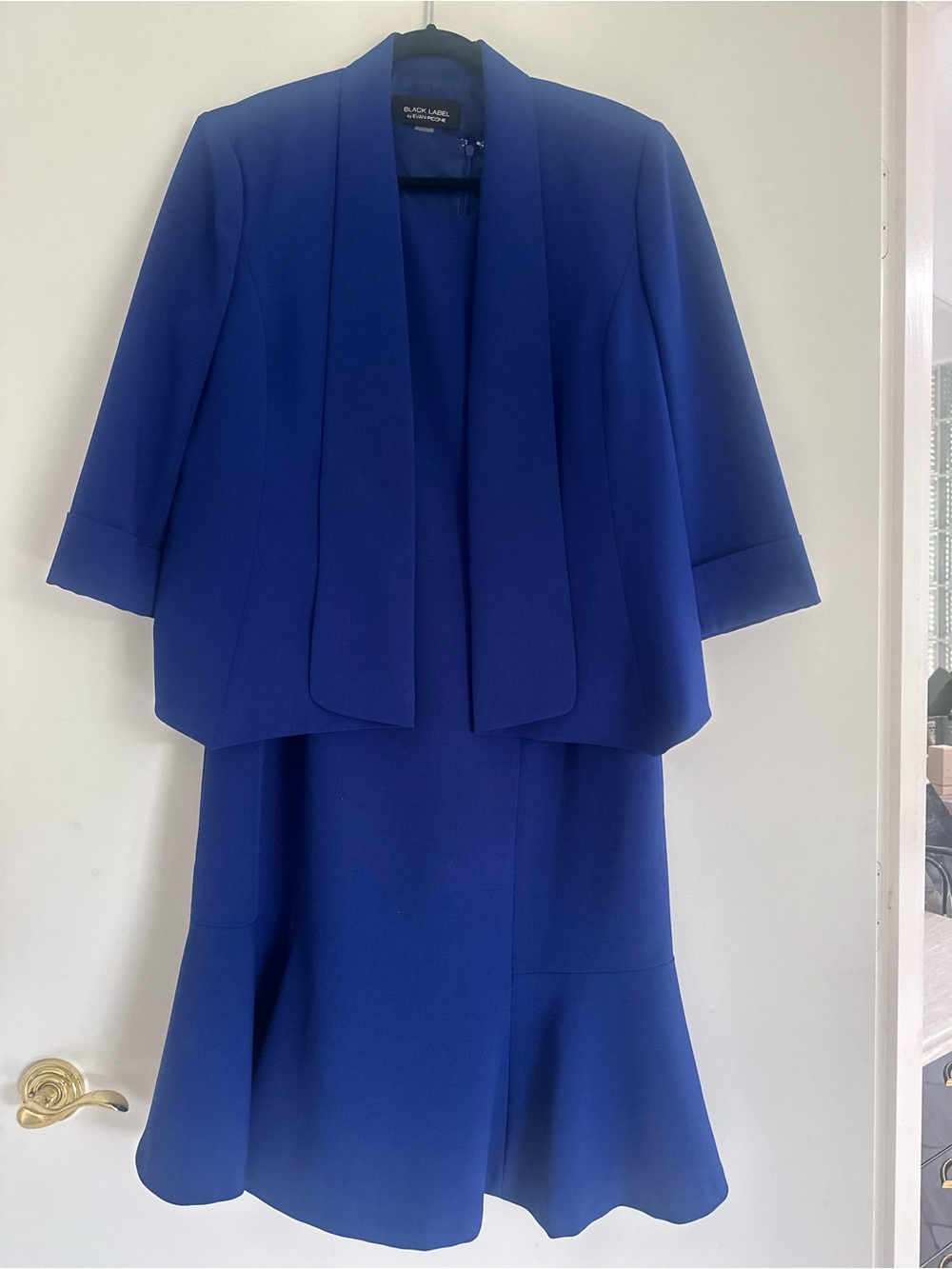 Black Label Cobalt Blue Midi Dress with Matching Jacket